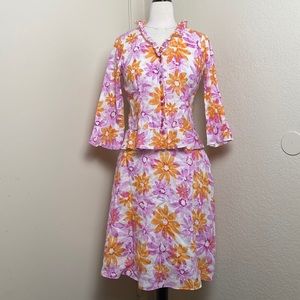 Vintage Liz Claiborne Floral Blouse and Two Piece